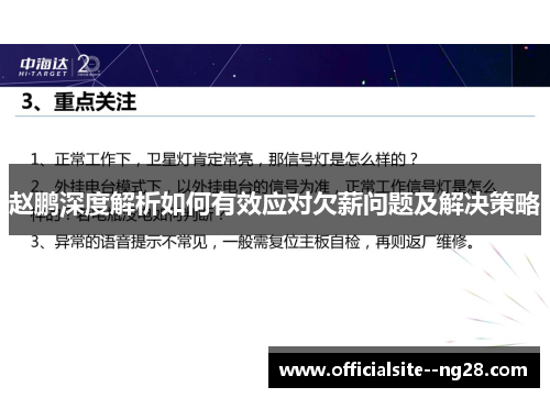 赵鹏深度解析如何有效应对欠薪问题及解决策略 赵鹏深度解析如何有效应对欠薪问题及解决策略